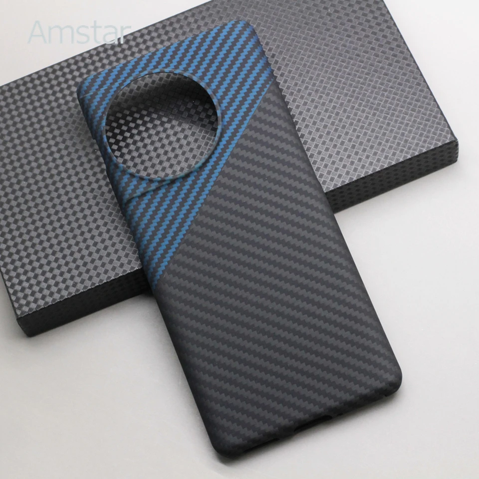 Amstar Dual-color Carbon Fiber Protective Case for OnePlus 11 Ace 2  Ultra-thin Anti-drop Business Aramid Fiber OnePlus 11 Cover