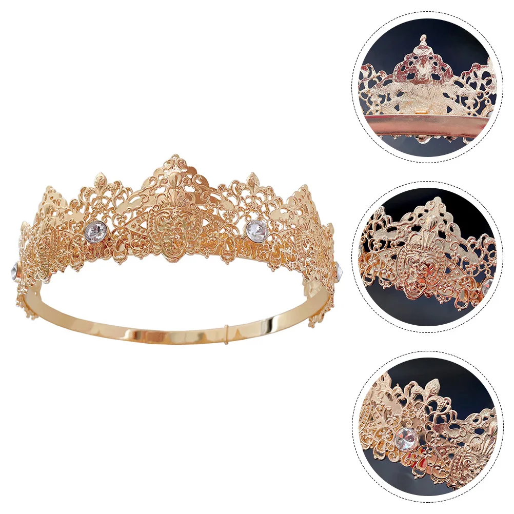 

Rhinestone Crown Bridal Headpiece Elegant Tiara Hair Wreath Headdress White Gold Party Wedding Dance Accessories