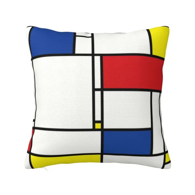 Custom Piet Mondrian Minimalist De Stijl Cushion Cover 40x40cm Modern Art Soft Cute Pillows Home Decor