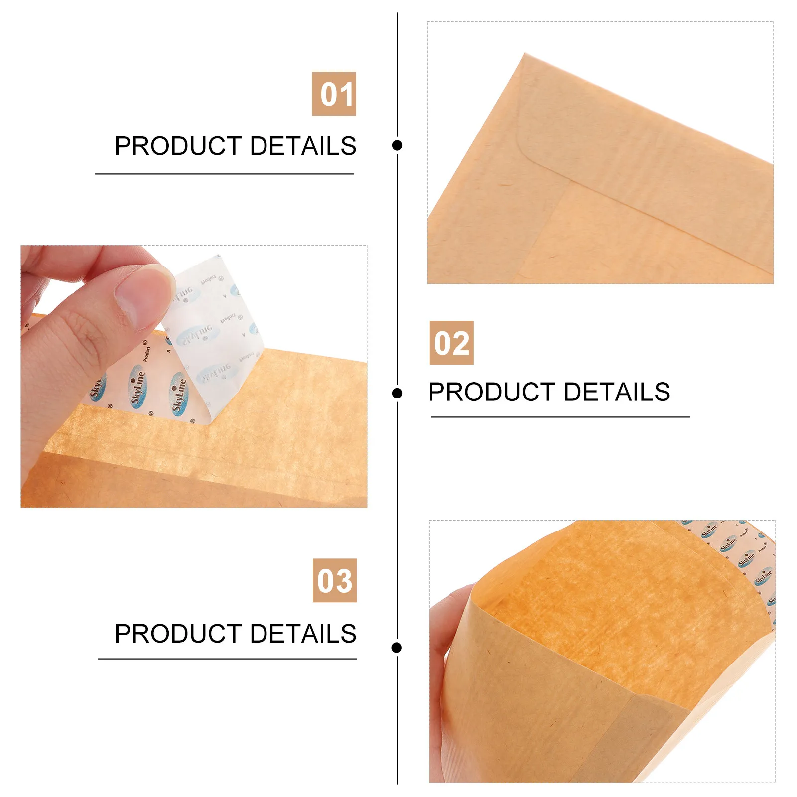 

50Pcs Plain Kraft Envelope 229x162mm Retro Style Small Envelopes for Postcards Storage Office School Letter Organization Light