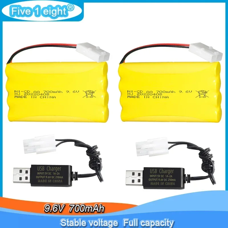 Ni-CD AA 9.6V 700mah Rechargeable Battery Tamiya plug + 9.6v Charger For Rc toy Car Tank Train Robot Boat Gun RC drone