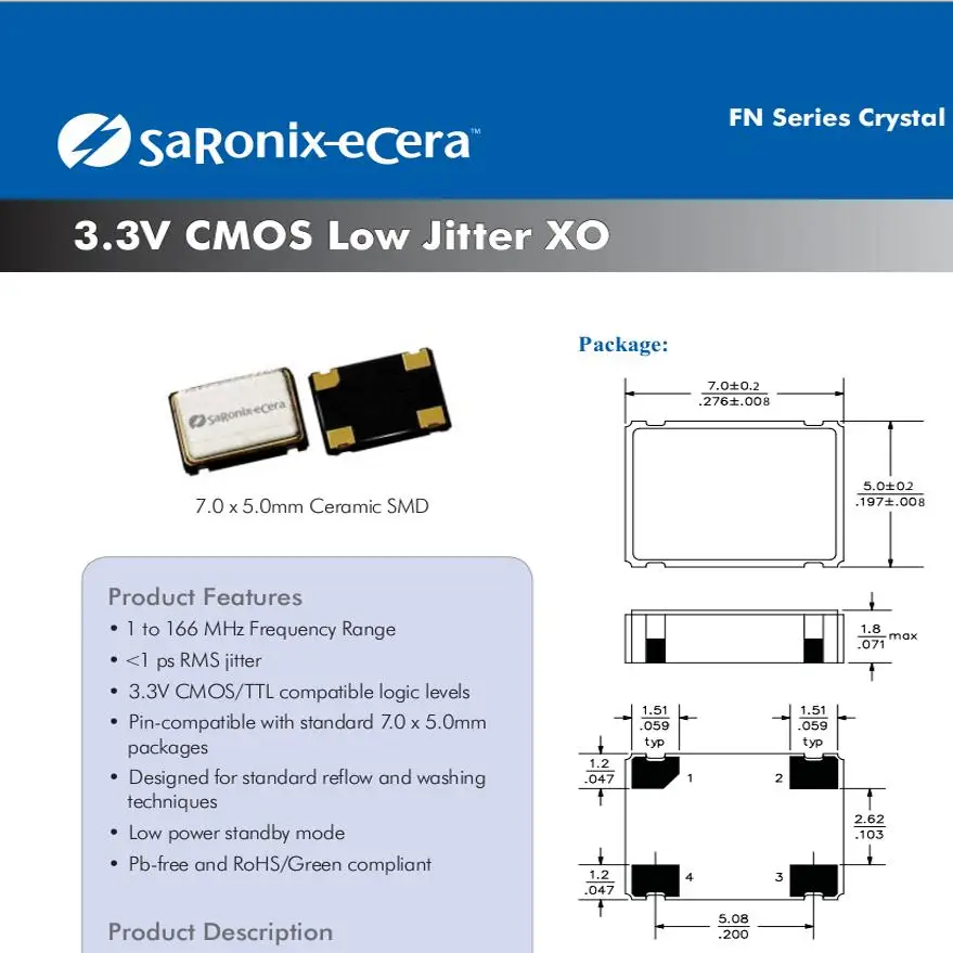 

10pcs/lot DIODES MN1600001Q 7050 5070 16M 16MHZ OSC chips Electronic new