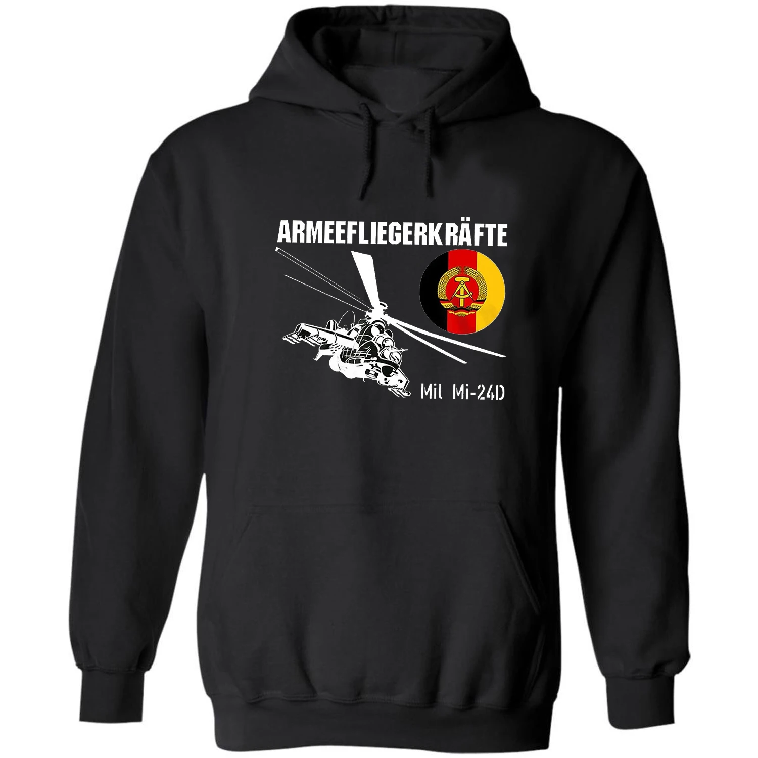 

East Germany GDR Mil Mi-24D Hind Attack Helicopter Pullover Hoodie New 100% Cotton Comfortable Casual Mens Sweatshirt Streetwear