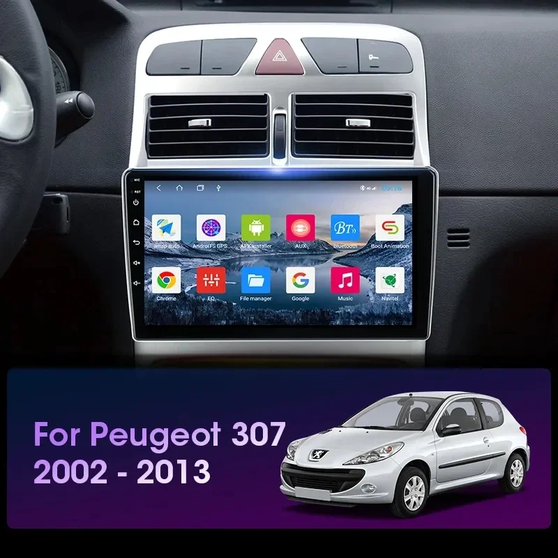 Wireless CarPlay Android Auto Radio For Peugeot 307 307CC 307SW 2004-2013 4G Car Multimedia GPS 2din autoradio