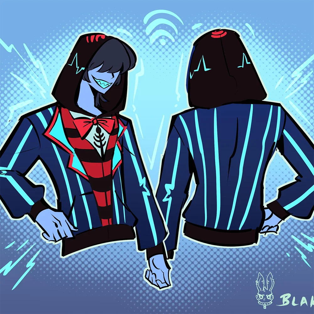 VOX Cosplay Felpe con cerniera Helluva Boss HazbinHotel Anime Stampa Felpe Inverno Manica lunga Maschile Pullover con cappuccio Top unisex