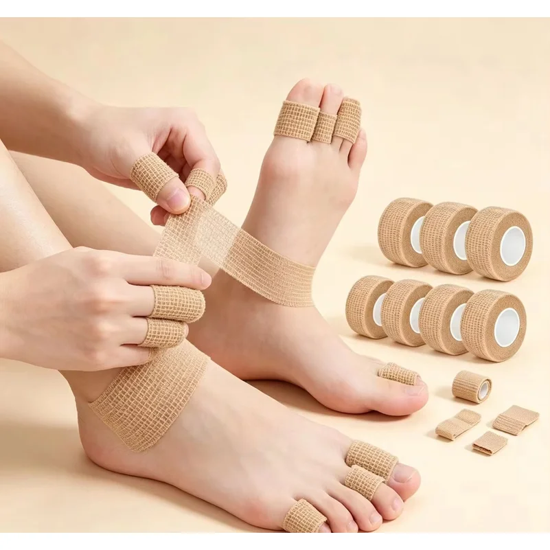 Paquete de 6 vendas de protección para dedos de los pies, muy vendidas, para fitness, baloncesto, correr, de uso conveniente.