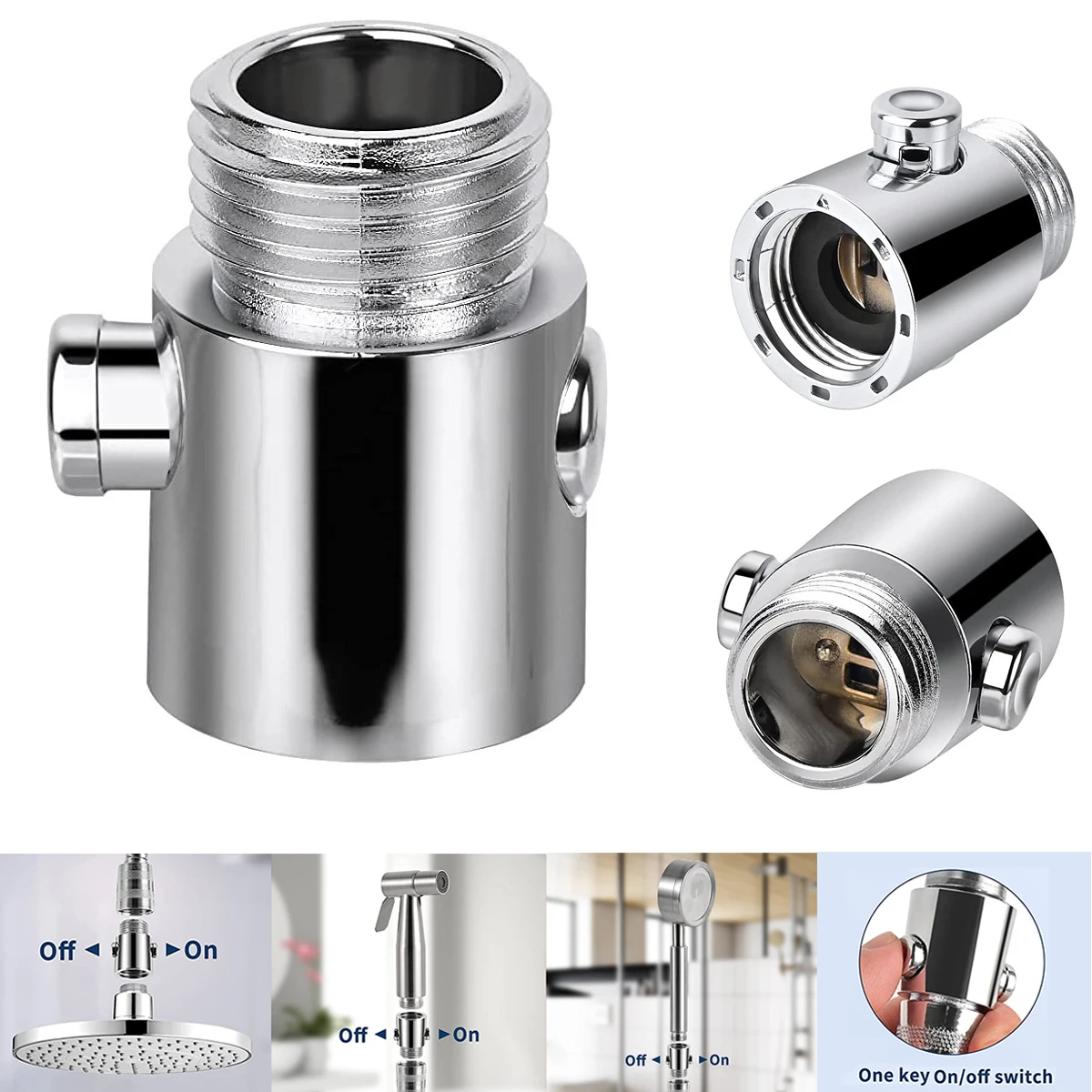 

Shower Shut Off Valve Button Type G1/2'' Universal Water Flow Control Valve for Shower Arm and Hose or Bidet Sprayer