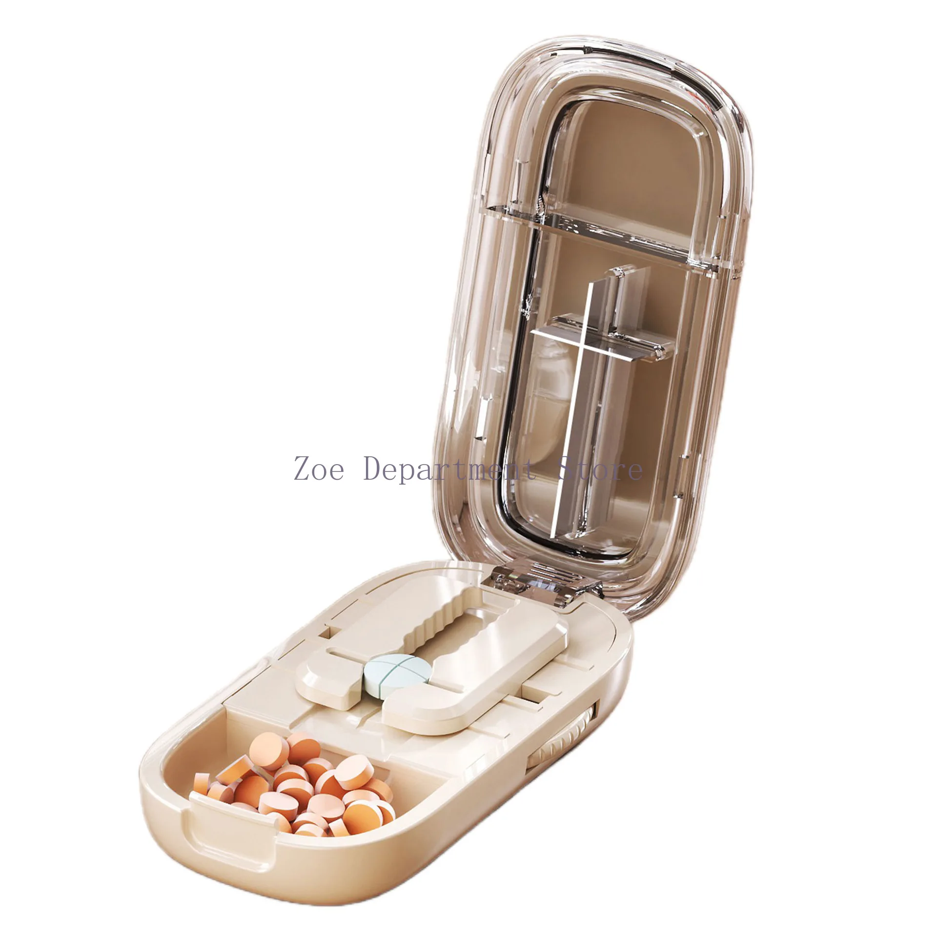 Pill Cutter With Invisible Storage Box Portable 2 In 1 Mini Drug Tablet Medicine Small Small Medicine Box Health Care Pills Case