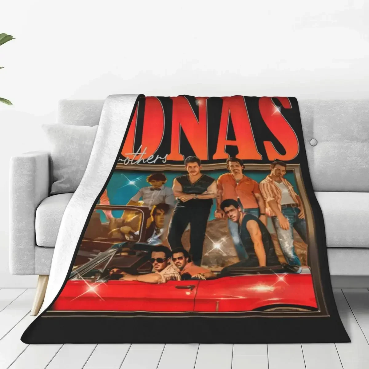 Jonas Music Group Blanket Brothers Camping Flannel Throw Blanket Super Soft Bedroom Custom DIY Bedspread Gift Idea