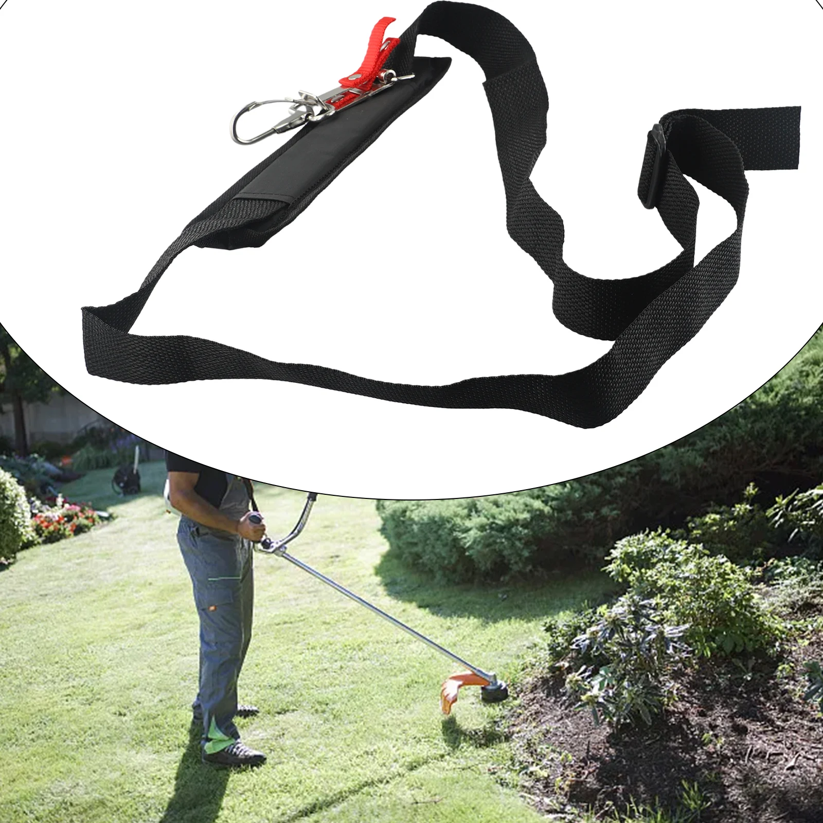 Shoulder Harness with Quick Release and Adjustable Length for Brush Cutters and Trimmers with Loop Mounting Capability