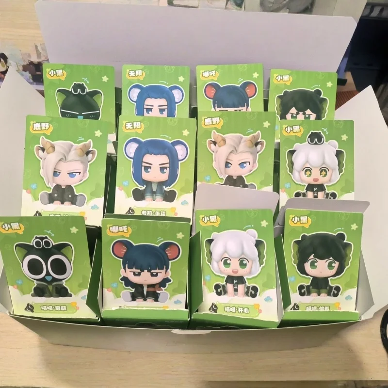 

Serenity of Everything Luo Xiaohei Battle Log 2 Cute Friends Sitting in a Row Cute Particle Blind Box Trendy Toys Figurine Gifts