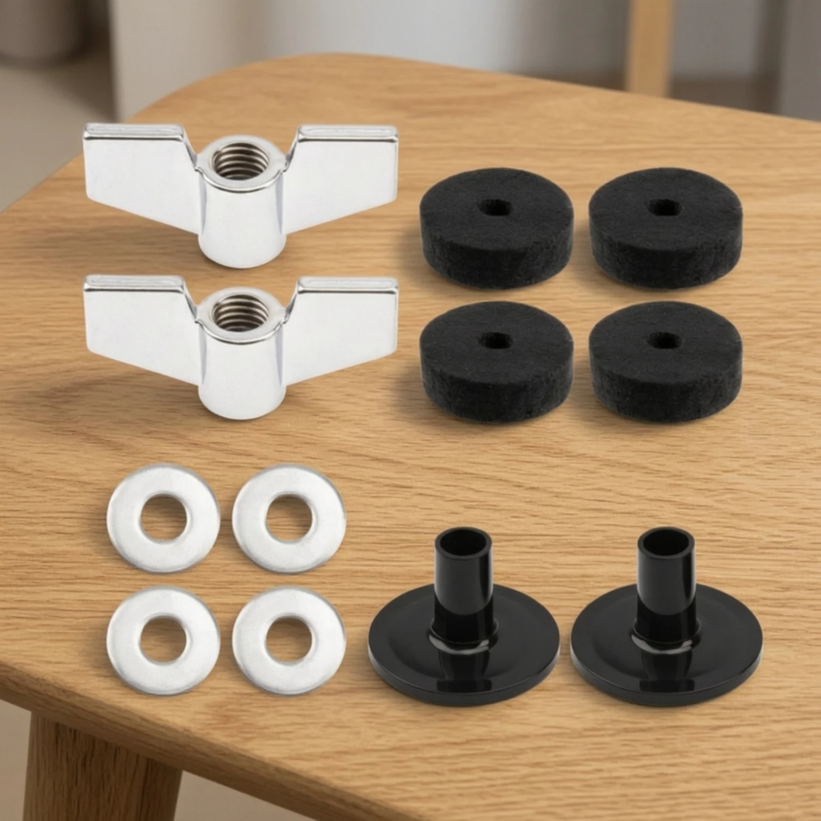 12 Pieces Wing Nut and Washer Set Easy to Install Drum Hardware with Felt Pads Drum Accessory Set Safeguarding Heavy-Duty