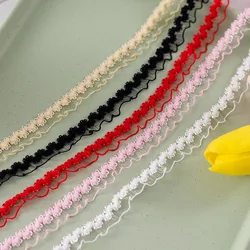 Elastic Silk Ribbon Lace, Handmade DIY Toy, Bag, Decoration Accessories, White, Pink, Yellow, Red, Black, 10 Yards, 1.5-2.5cm