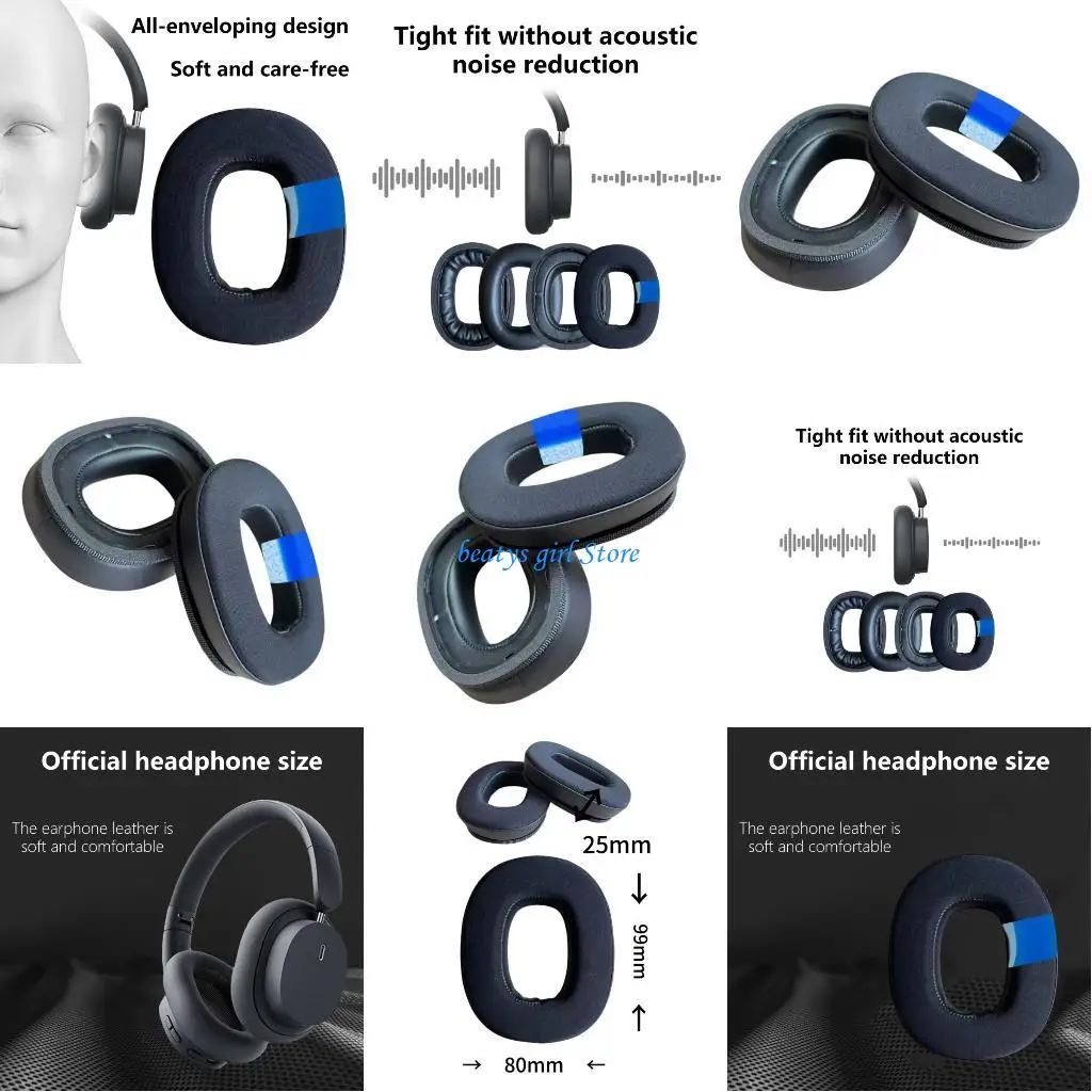 

C7AB 2Pcs/set Cooling Gel Ear Pads Replacement Earphone Cushion Repair for Monitor II Noise Isolating Earpads