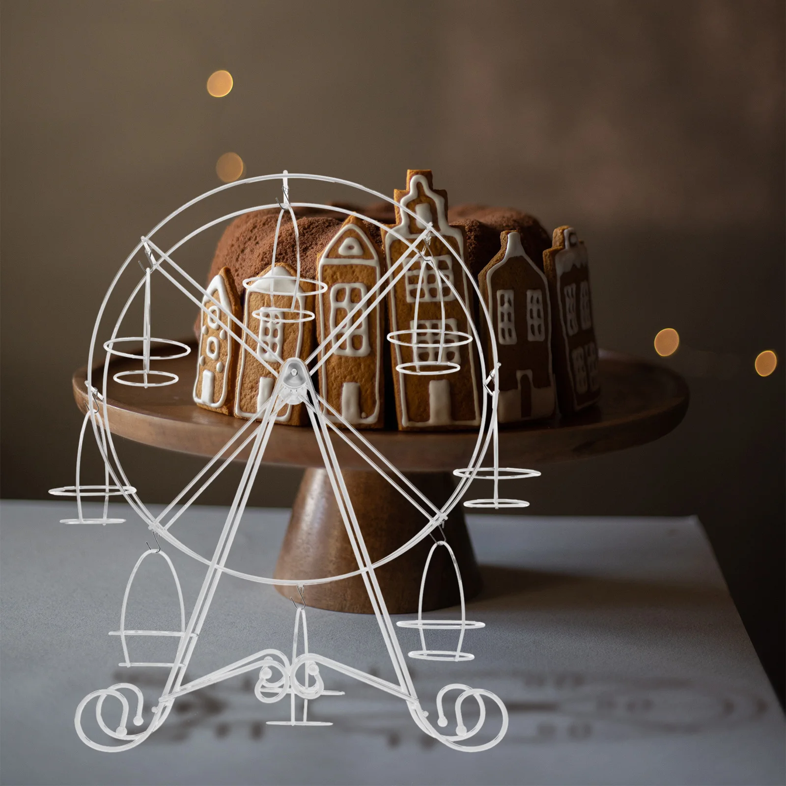 

Rotating Cake Cupcake Holder Ferris Wheel Cupcakes Stand 900g Metal Dessert Display Stands Wedding Party Ferris Wheel Cupcake