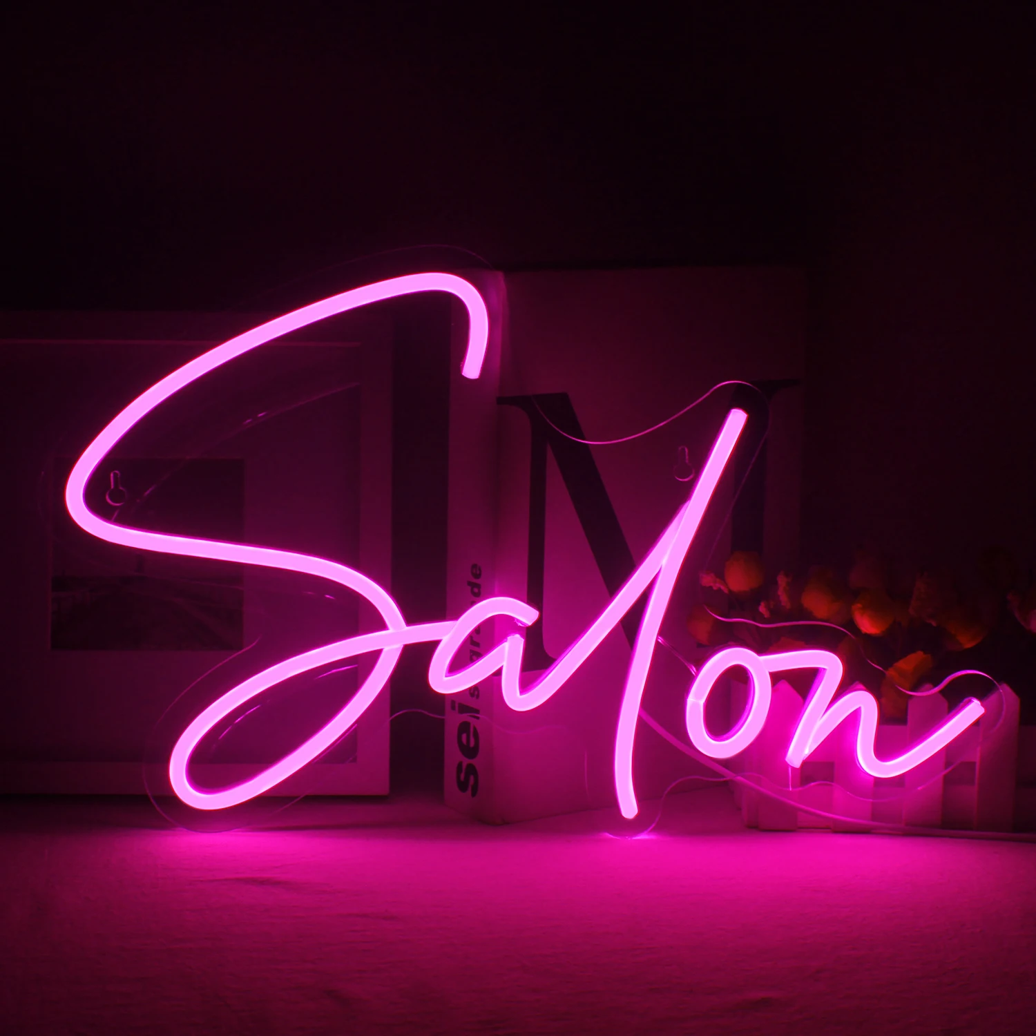 Pink Salon Neon Sign LED Lights For Room Wall Decoration Beauty Nail Spa Salon Haircut Shop Window Decor USB Powered Neon Light