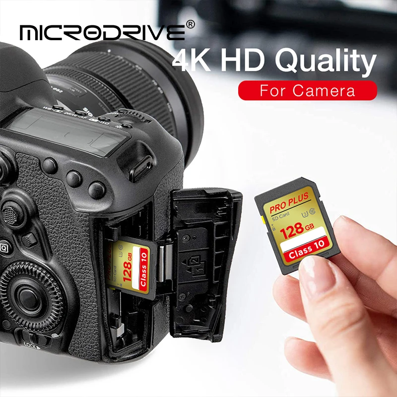 بطاقة SD قياسية A2 سعة 16 جيجابايت 32 جيجابايت 64 جيجابايت 128 جيجابايت 256 جيجابايت فئة 10 SDHC/SDXC بطاقات ذاكرة فلاش SD ذات حجم عادي للكاميرا