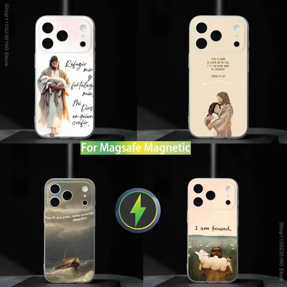 

Spanish B-Bible Jesus Verse For iPhone 11,12,13,14,15,16,17,Pro,Max,Plus,Mini,SE4,E Phone Case Magnetic For Magsafe Wireless