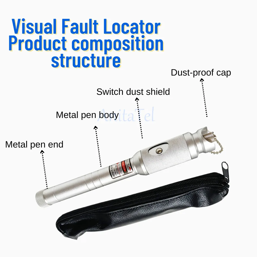 Red Light Visual Fault Locator 1- 50MW With LC-FC Adapter VFL Fiber Optic Cable Tester