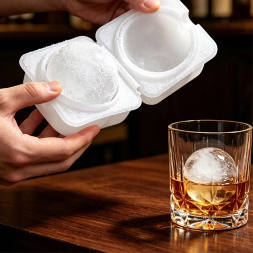 Easy To Clean 6CM Silicone Ice Ball Mold Non-stick Easy To Demold Ice Sphere Maker Soft Spill-proof Ice Cube Tray Cold Drink