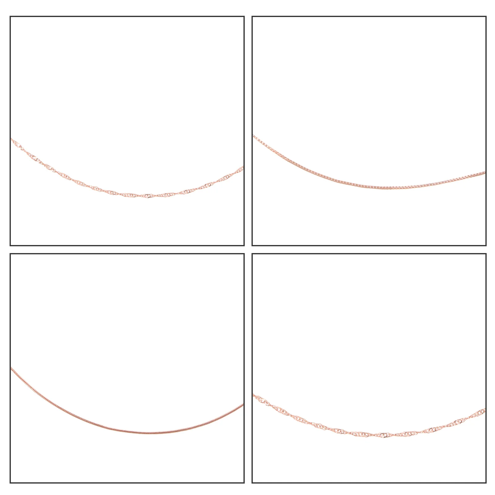 Ensemble de colliers en or Rose, 6 pièces, pour la fabrication de bijoux, chaînes en cuivre pour femmes, chaînes de collier délicates, chaîne ras du cou