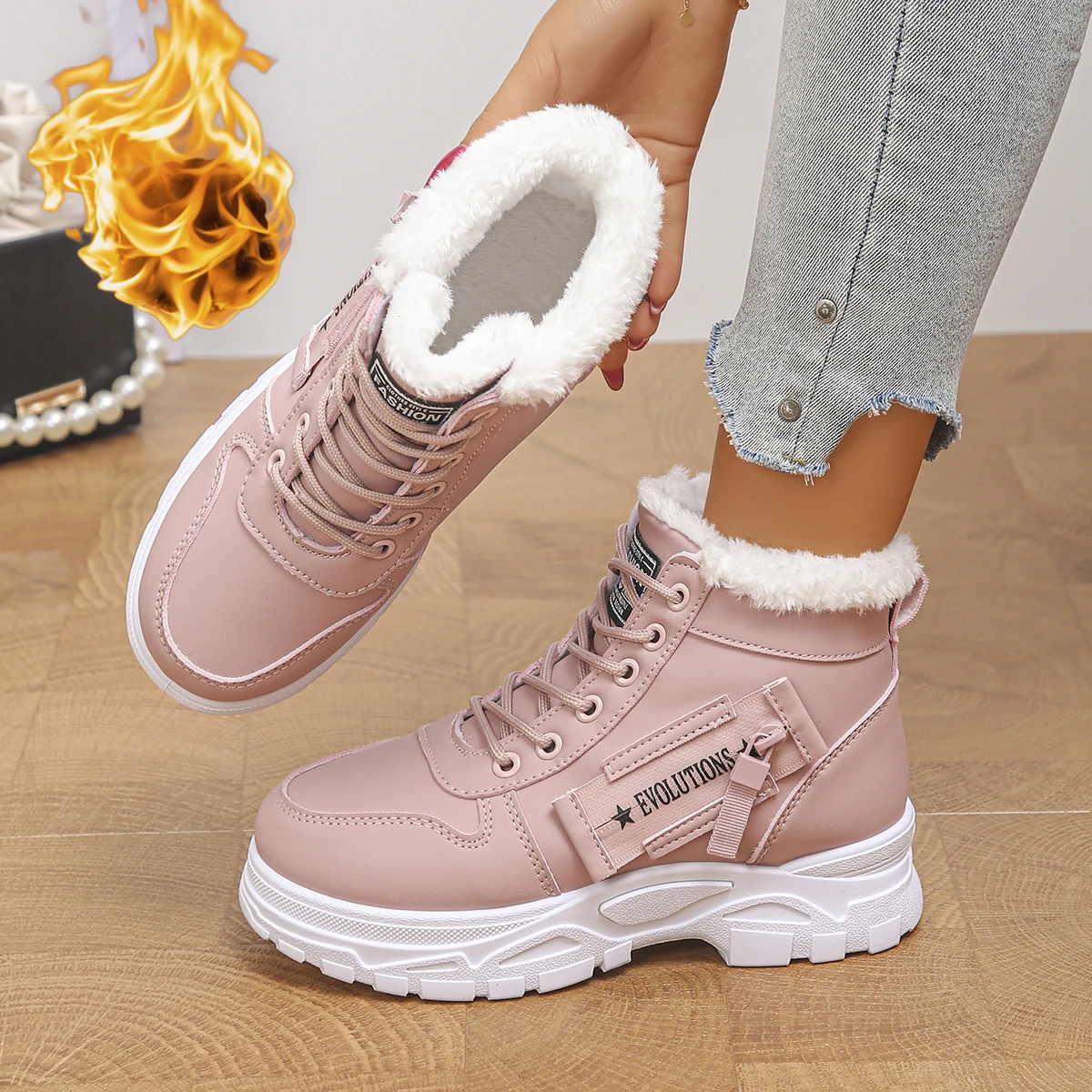 Women's Ankle Boot, Short Boot, Winter Boot with Thick Lining and Insulation, Stylish and Versatile, Thick-Soled Winter Boot