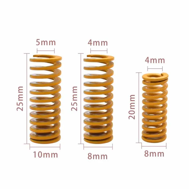 4Pcs 3D Printer Parts Spring For Heated bed Bottom Leveling Extruder Strong Spring Bore Compression Springs Light Load Hot Bed