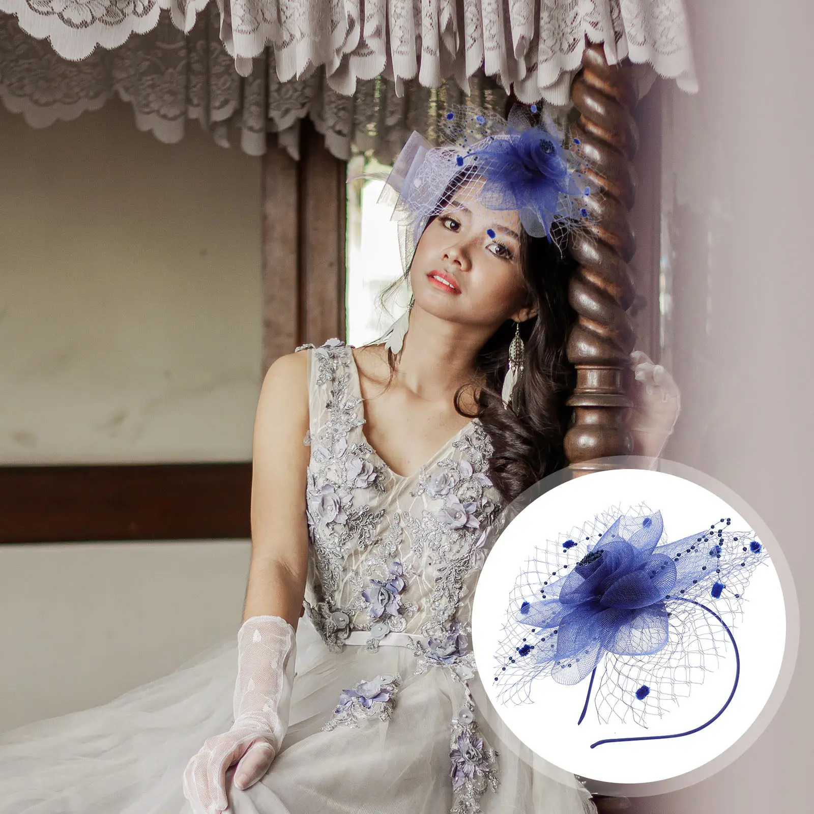 Fashionable Women Mesh Fascinator Headband Exquisite Workmanship Suitable for Wedding Evening Party Tea Party Valentine's Day