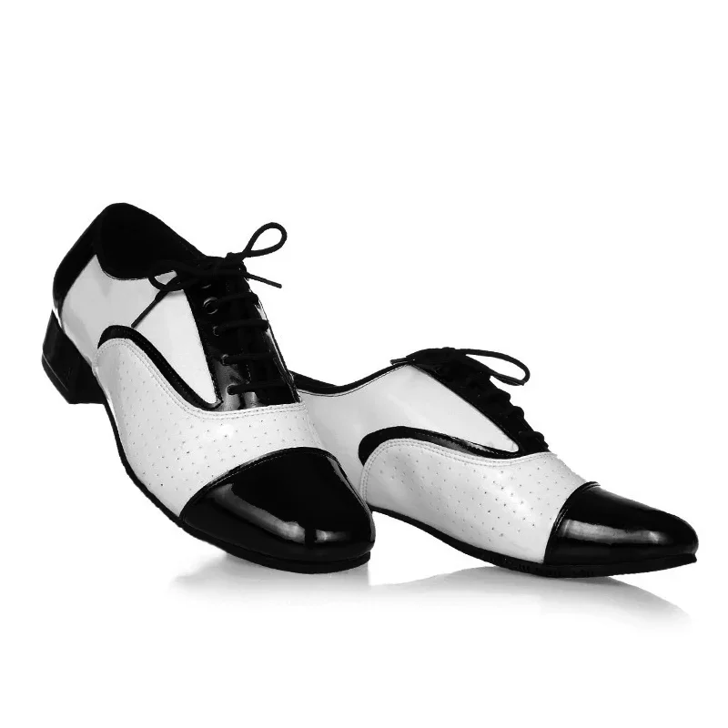 Modern Dance Shoes For Men Soft Performance Leather Breathable Social Latin Dance Square Formal Dress Jazz Dance Shoes Sneakers