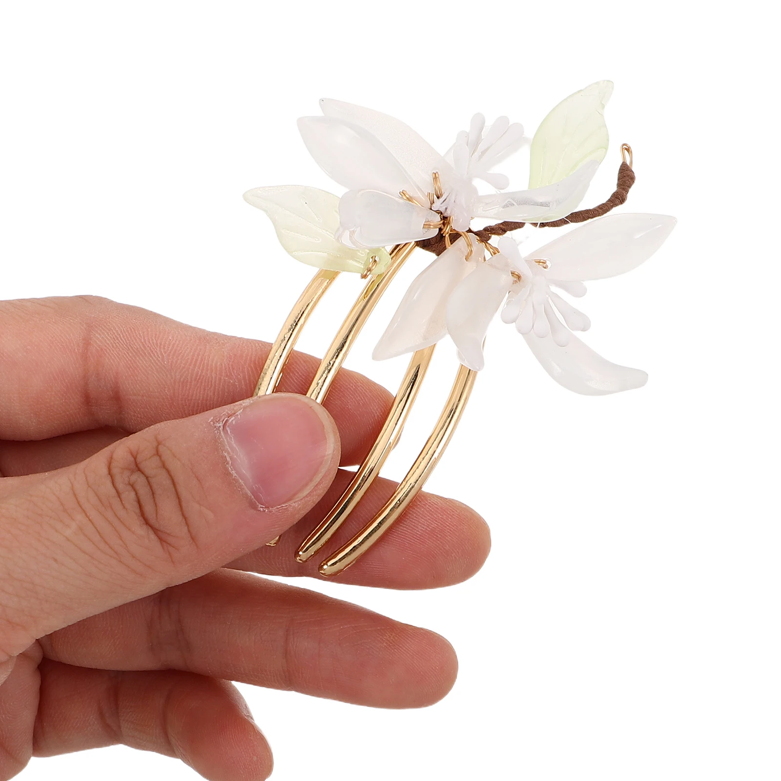 

U-Shaped Flower Tassels Hairpin Decorative Hair Accessories Vintage Look for Buns Braids Special Events Stylish Updo Sticks