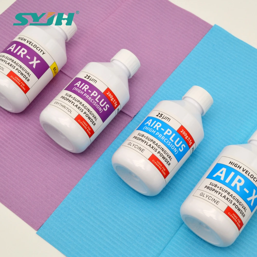

SYJH Dental 65um 25um Sub+Supragingival Prophylaxis Sodium-Bicarbonate Glycine/Erythritol Teeth Cleaning Sandblasting Powder