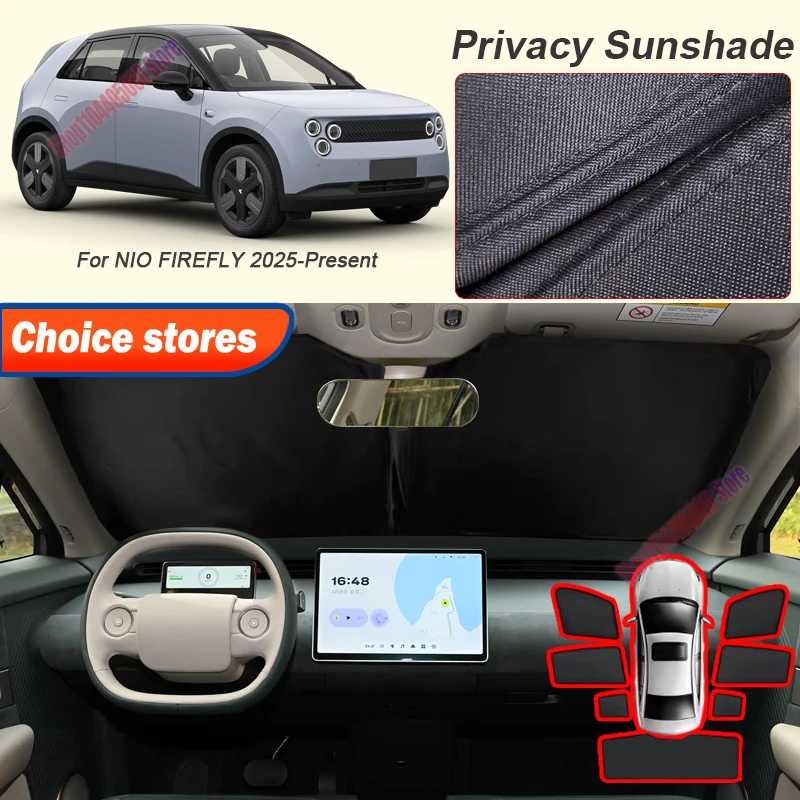Auto Black Window Privacy Sunshade For NIO FIREFLY 2025-Present Anti-UV Heat Insulation Protect Cover Interior Accessory