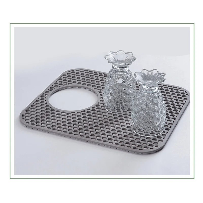 

KYCOR-силиконовый коврик для раковины, комплект из 4 защитных ковриков для кухонной мойки со задним сливом, складной нескользящий термостойкий коврик для раковины