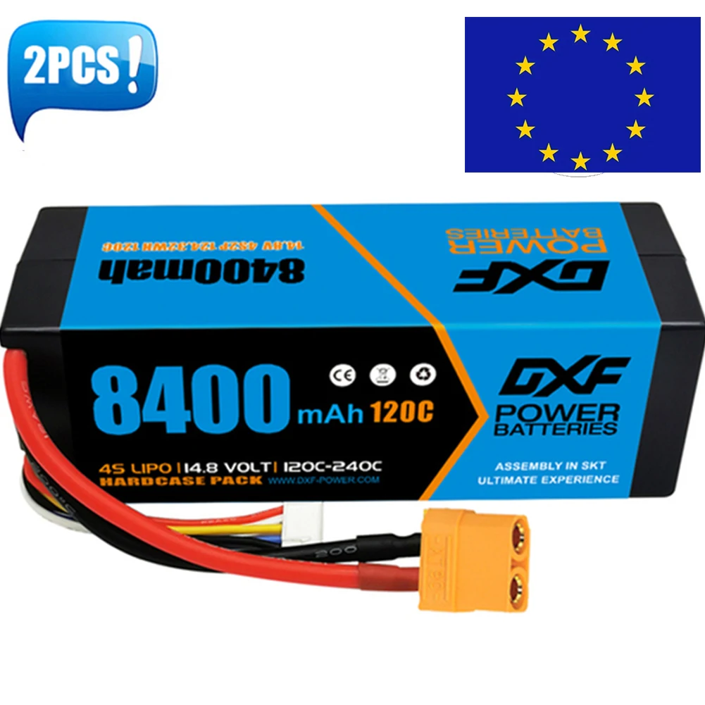 

(EU)DXF Lipo 4S 14.8V Battery 8400mAh 120C Graphene Racing Series HardCase For Car Xmaxx 8S Arrma Off-RoadTruck Truggy 1/8 Buggy