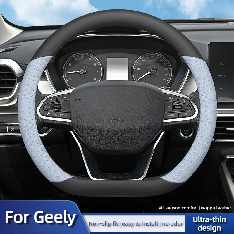 Leather Car Steering Wheel Covers for Geely Emgrand‌ GS Preface‌ Starray‌ Monjaro‌ Coolray‌ Okavango Galaxy M9 Geely Accessories