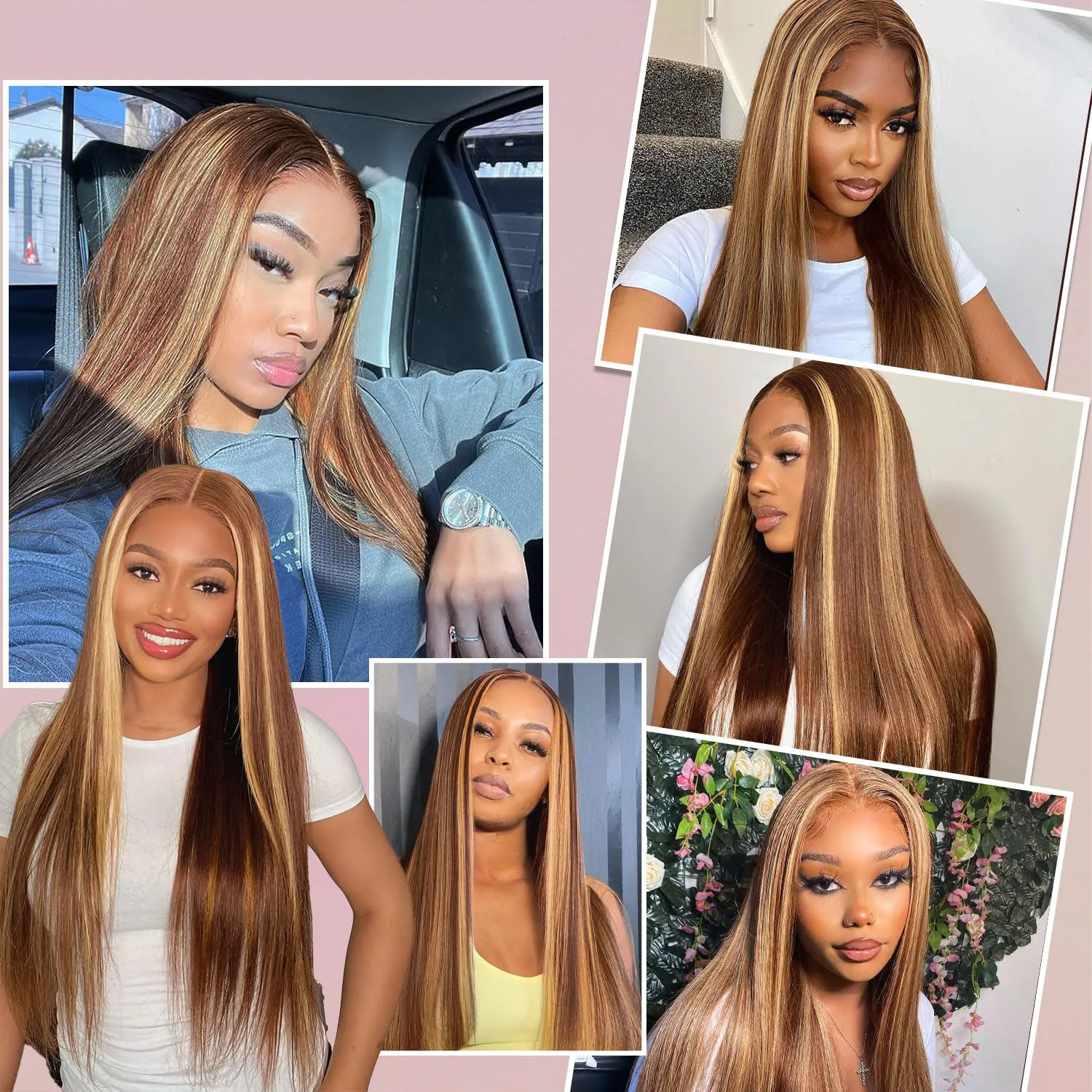 P4/27 Highlight Ombre Knochen Gerade 13x4 HD Spitze Frontal Perücken Menschliches Haar Brasilianische Honig Blonde Farbige menschliche Haar Perücke Für Frauen