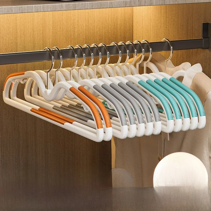 Short Neck Clothes Hanger Non-Slip No Trace Space Saving Shoulder Angle No Puff Plastic Clothes Hanger for Underwear Modern D...