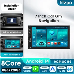 Android 14 2 Din Car Radio Multimedia Video Player Universal Auto Stereo GPS MAP for Volkswagen Nissan Hyundai Kia Toyota CR-V