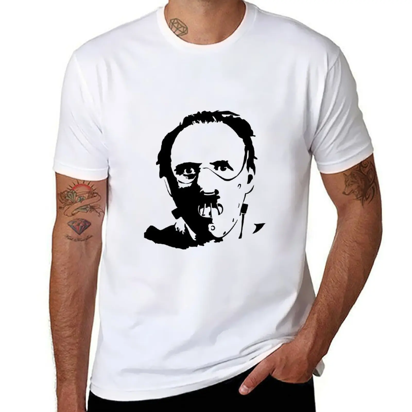 

Футболка «Ханнибал Лектор», хлопковая футболка, набор футболок для мужчин, хлопковая футболка для мужчин, 100% хлопок, роскошная брендовая футболка