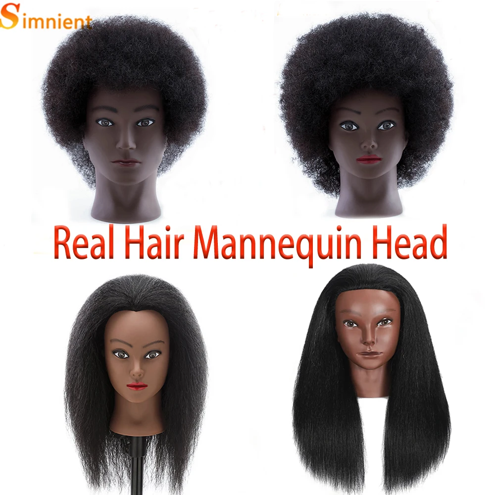 

16 Inches Headdoll Mannequin Head 100% Real Hair for Cosmetology Manikin Doll Head Hairdresser Hairstylist Training Practice