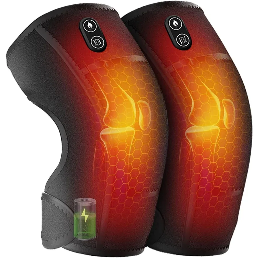 

Heated Knee Massager with Vibration Cordless Heating Pad for Knees Shoulders and Elbows to Relieve Deep Tissue Pressure Knee Wa