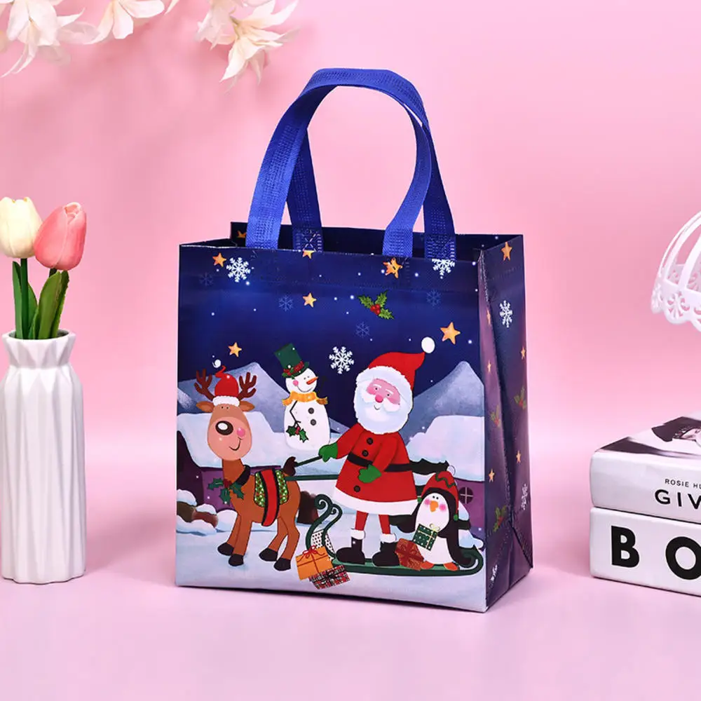 Christmas Non Woven Gift Bag New Year Party Decoration Candy Cookie Bag Santa Claus Snowman Xmas Favor Packing Bags