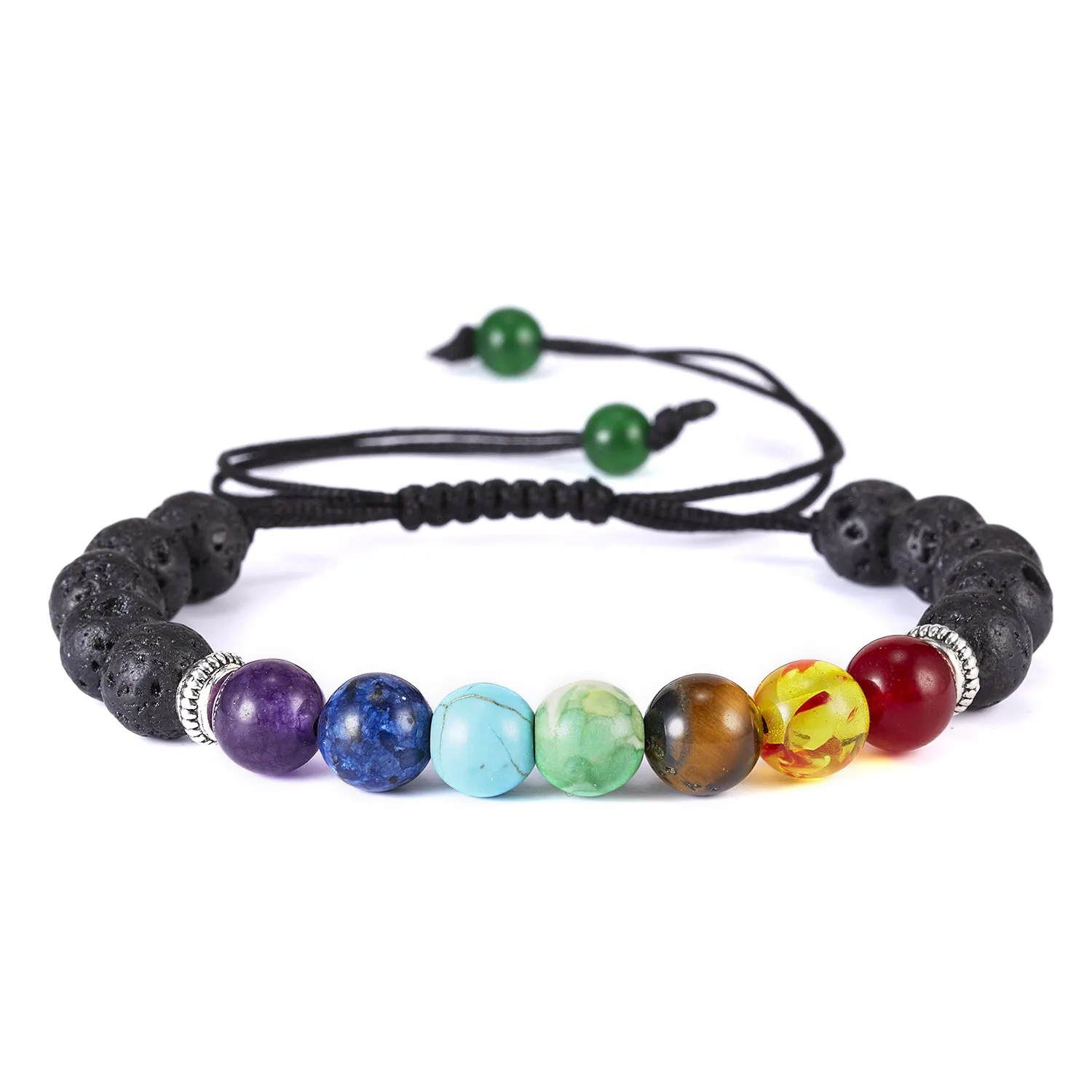 Classic 7 Chakra Beads Bracelet, Natural Stone Healing