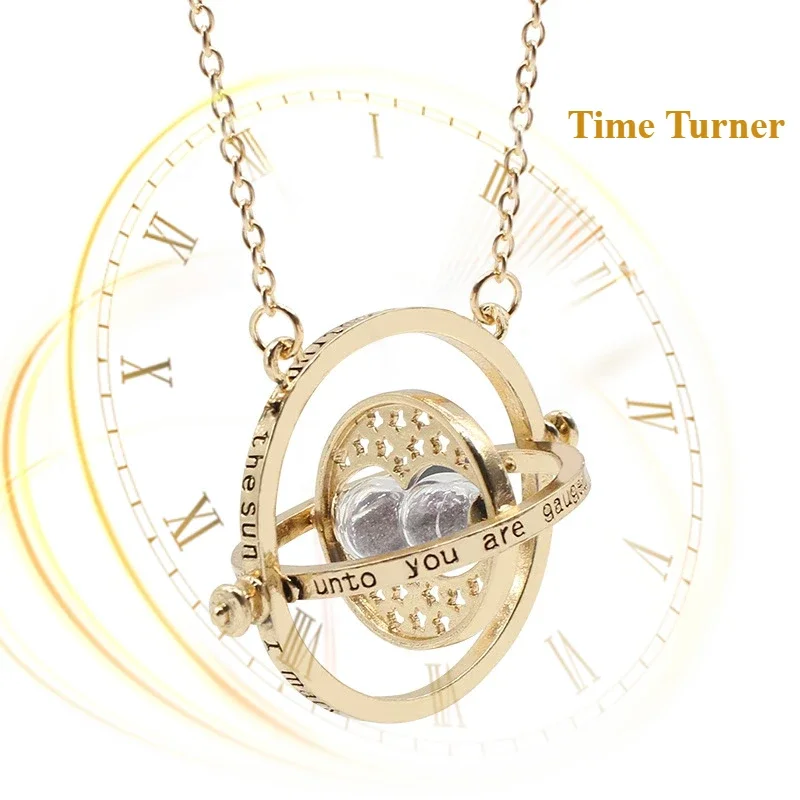 1/10Pcs Harried Time Necklace Timer Hourglass 360 Rotatable Potters Cosplay Props Astronomical Time Converter Magic School Gift - view 2