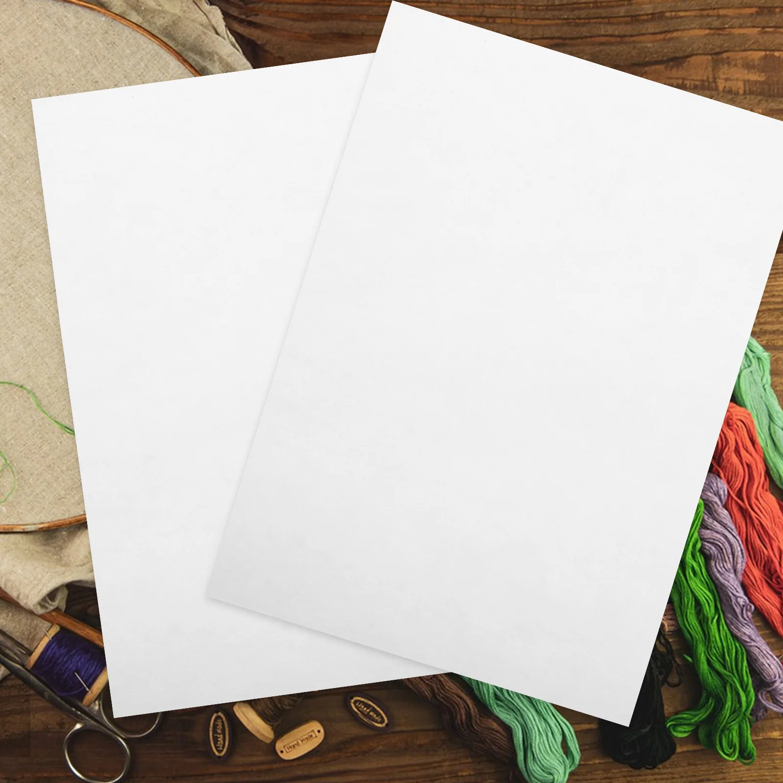 

Self Adhesive Water Soluble Embroidery Paper 7pcs Non Woven Fabric for DIY Stitch Cards Dissolvable Craft Needlework Supplies