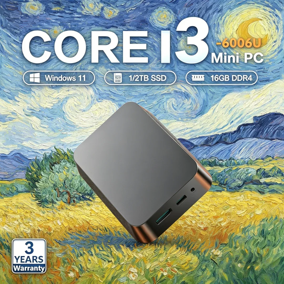 Elite Polished MINI PC Windows 11 Pro Core I3 6006U 32GB RAM 1TB 2TB SSD WIFI 6 BT5.2 4K HD Neat Entertainment Working Academic