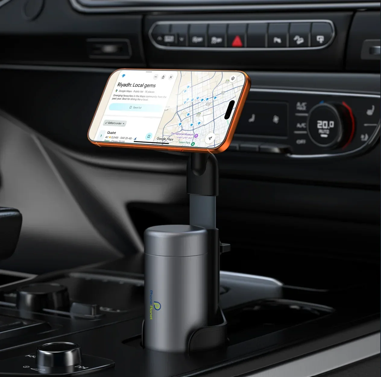 2 In 1 Car Cup Mount Holder Extra-strong Magnetic 360° Rotation Car Phone Holder Height-adjustable For Iphone17/16 Samsung S26