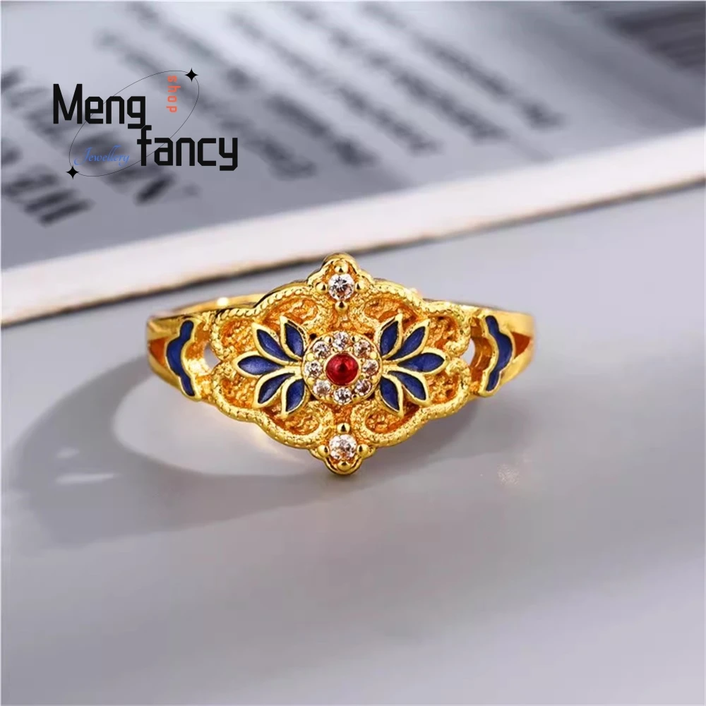 

New-Style Enamel Ring Exudes A Light Luxury And High-End Feel, With A Refined And Elegant Court Style That Is Versatile Elegant