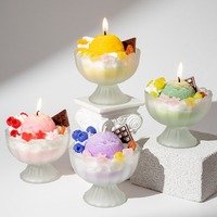 1PC Fruit Ice Cream Creative Exquisite Shape Yogurt Soybean Wax Birthday Gift Souvenir Scented Candles Decoration