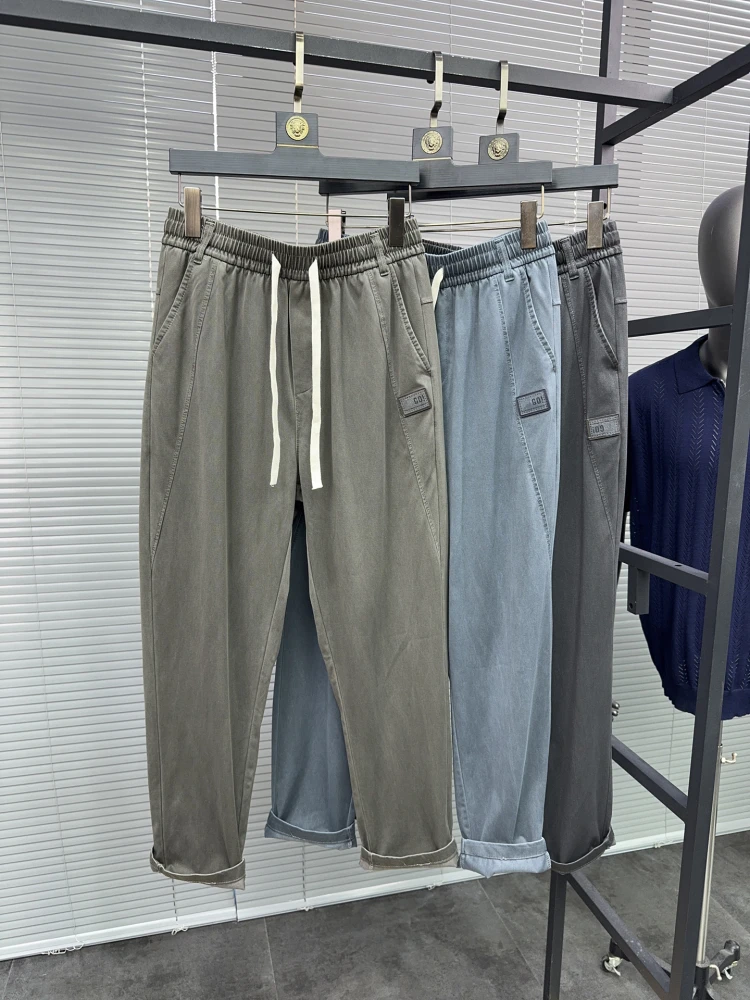 

Svip Luxury Lyocell Men's Summer Cool Feeling Breathable Cone Straight Casual Pants Faionable Urban Sle Straight Leg